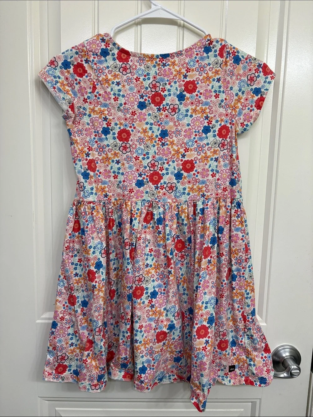 Tea Girls Floral Cap Sleeve Dress - Pink Multi